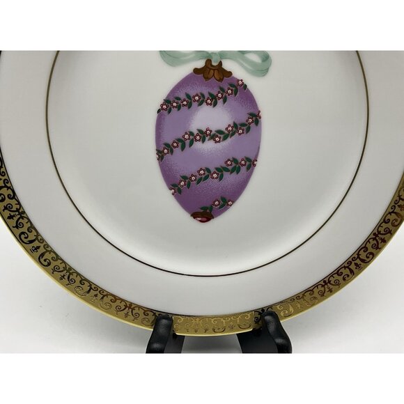 Gold Buffet Royal Gallery Purple Faberge Egg Dessert Plate and Coffee Cup Vintag - Picture 7 of 16